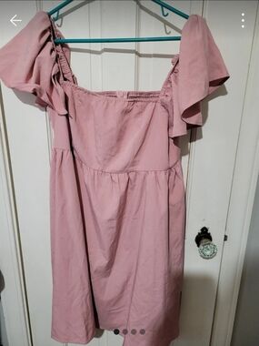 Ruffle Sleeve Dusty Pink Dress